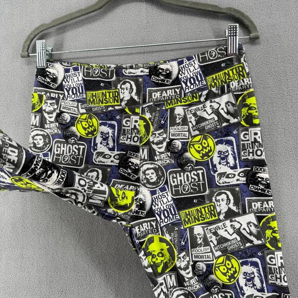 Disney Haunted Mansion Leggings M Black Green Purple Ghosts Halloween Spooky - Picture 3 of 6